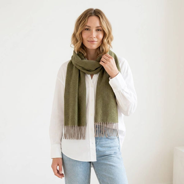 Shupaca Alpaca - 100% Baby Alpaca Scarf - Olive