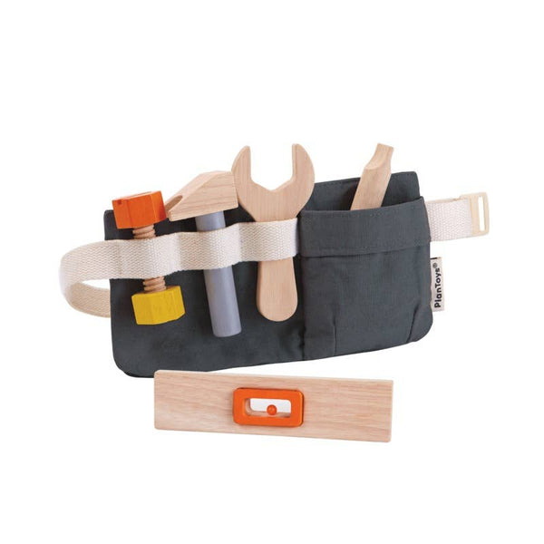 PlanToys - Kids' Tool Belt with Hammer, Wrench, Screwdriver
