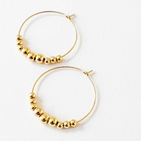 Nest Pretty Things - Dainty Gold-Filled Hoop Earrings Waterproof Minimalist Hoops