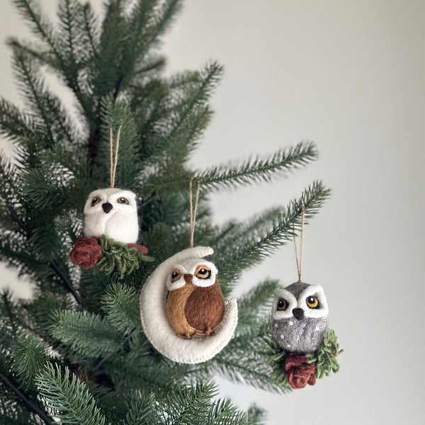 Ganapati - Felt Ornament - Needle Felted Owl