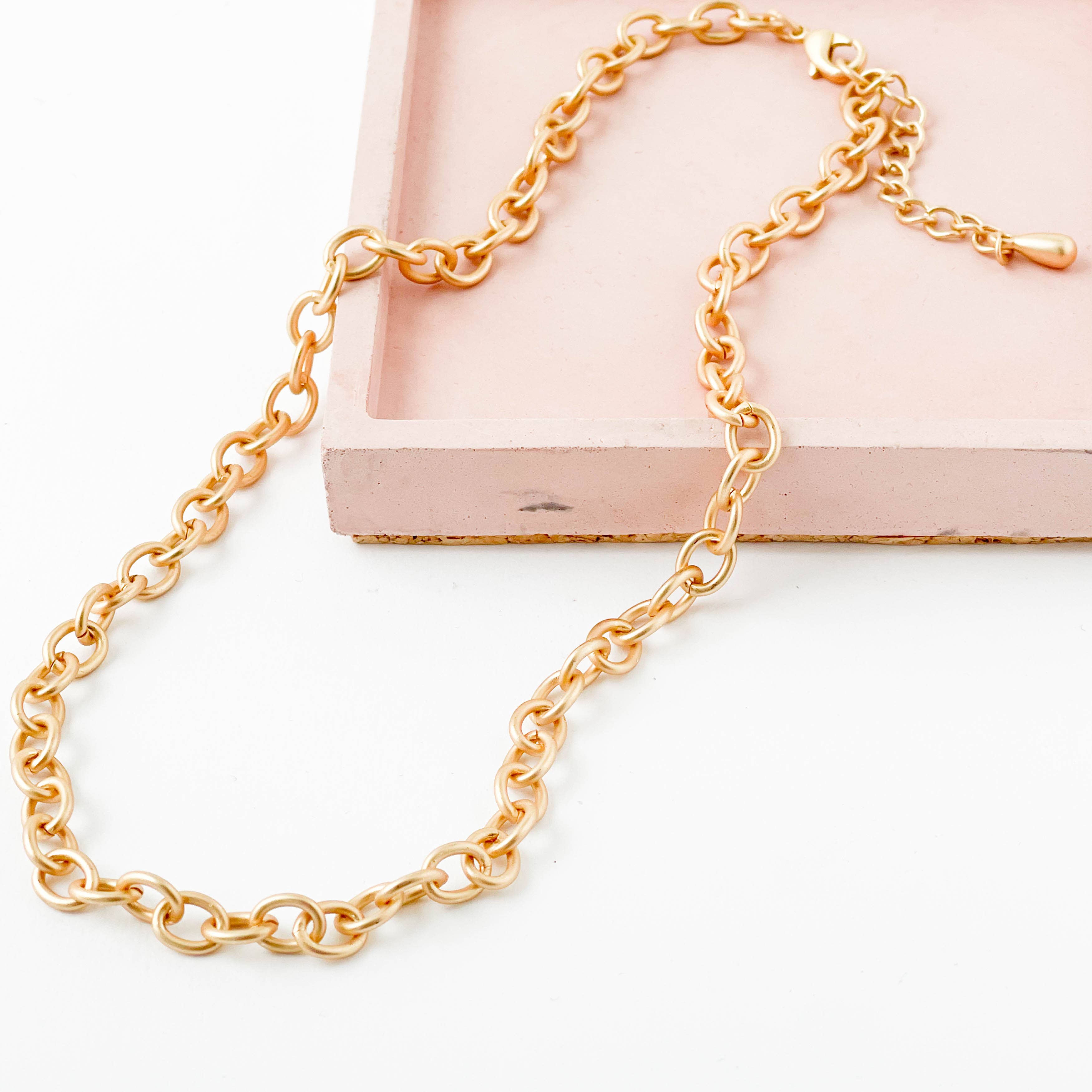 Nest Pretty Things - Chunky Matte Gold Cable Chain Necklace