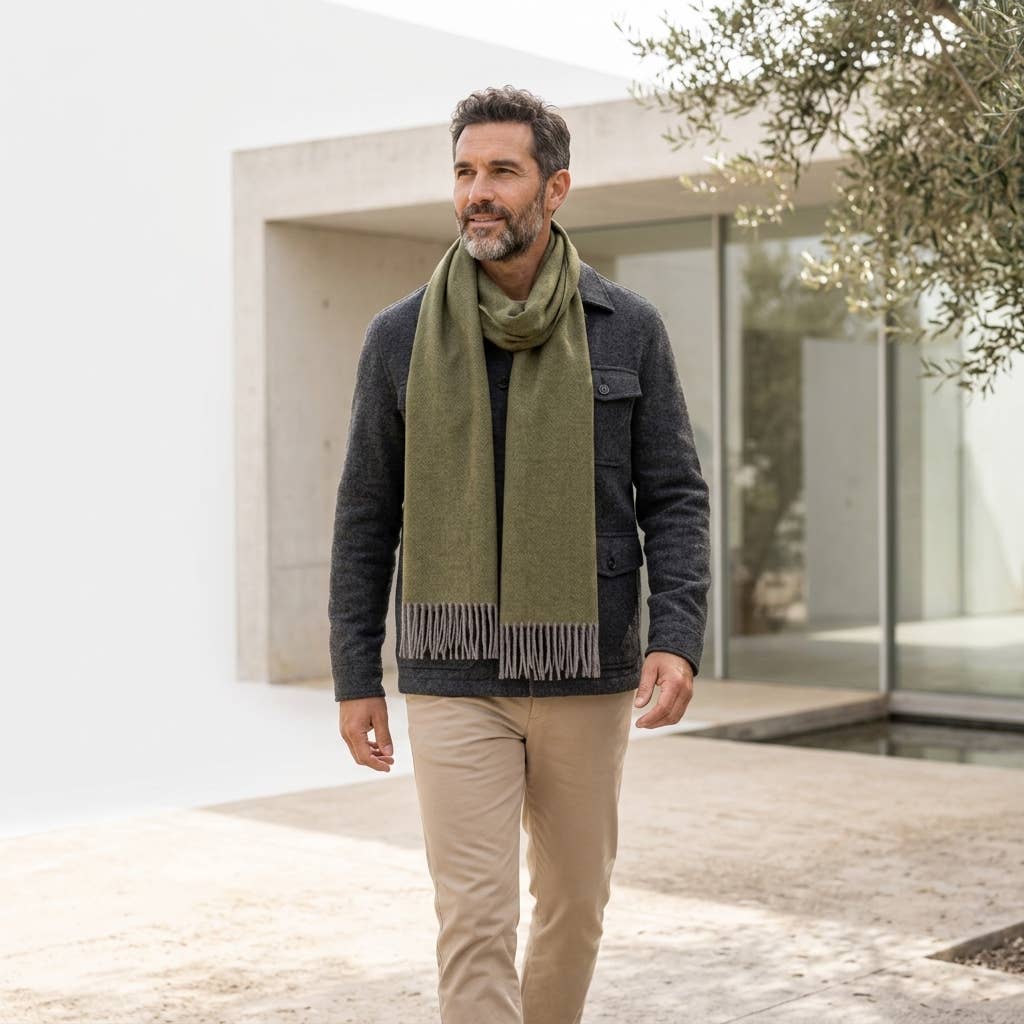 Shupaca Alpaca - 100% Baby Alpaca Scarf - Olive