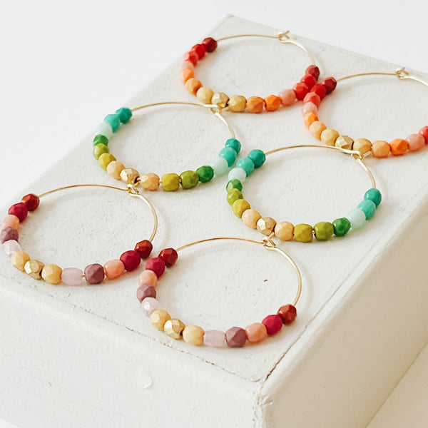 Nest Pretty Things - Colorful Gold Filled Ombre Hoops