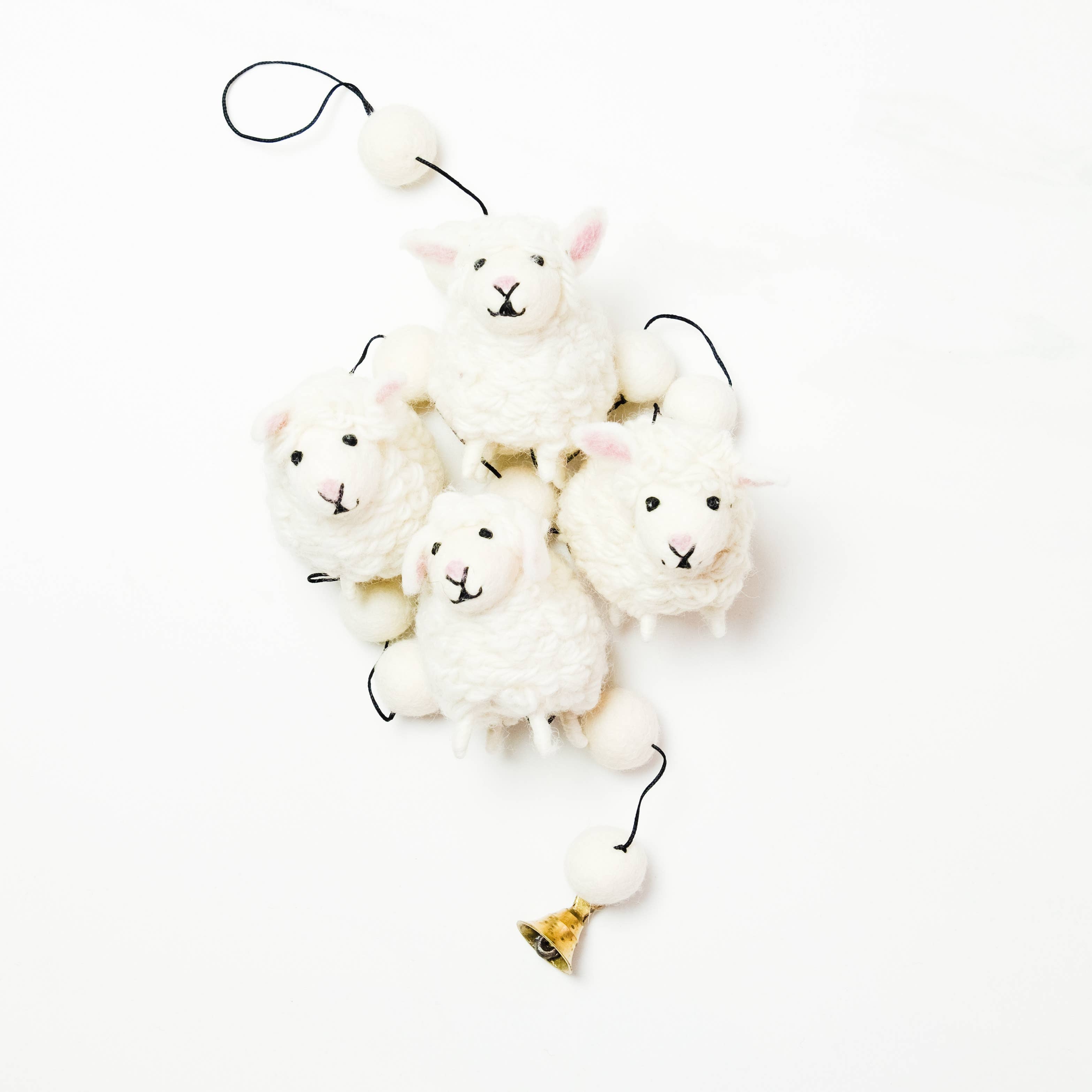 The Winding Road - Garland - Felt White Sheep