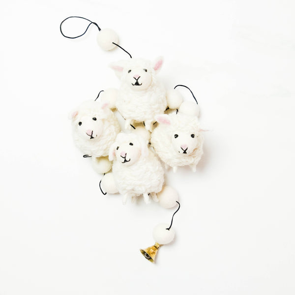 The Winding Road - Garland - Felt White Sheep