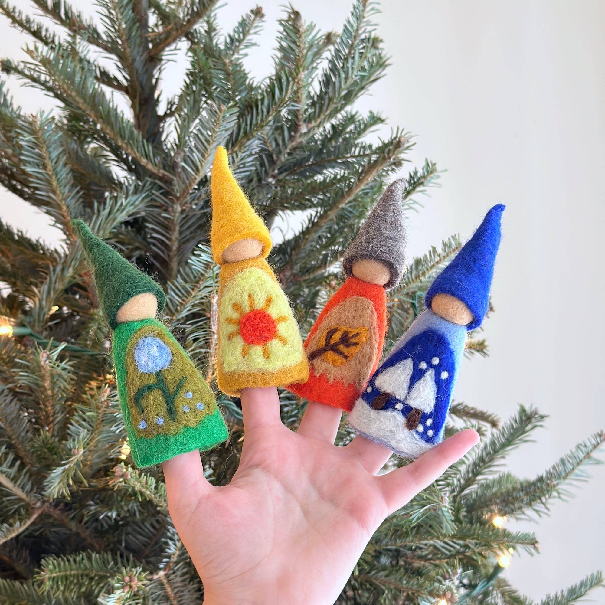 Ganapati - Four Seasons Gnome Felt Finger Puppet - Set of 4