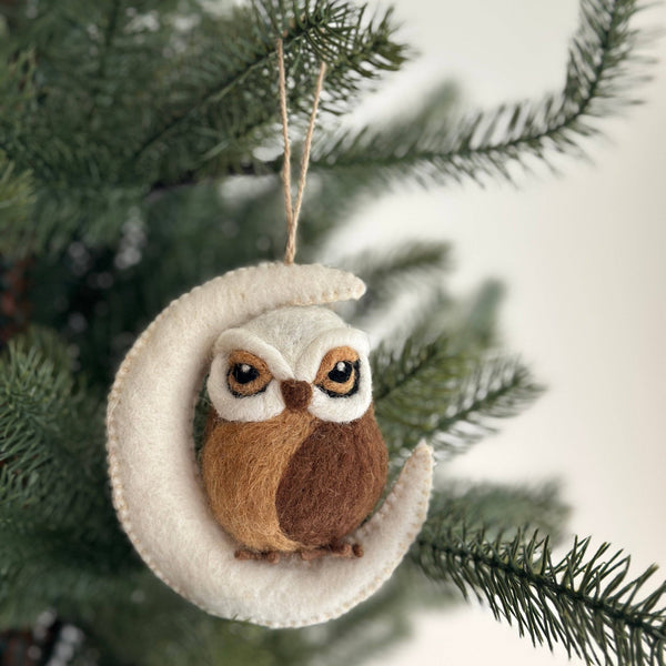 Ganapati - Felt Ornament - Needle Felted Owl