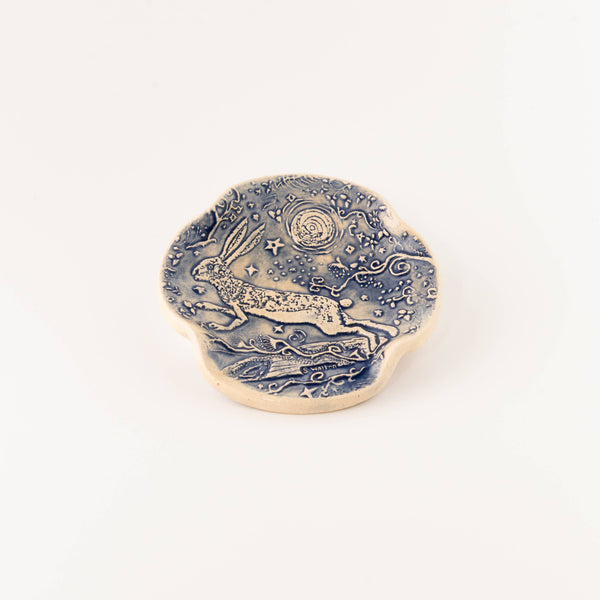 Earthen Relics - Blue Rabbit Moon Spoon Rest