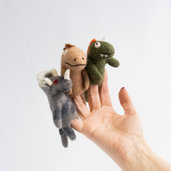 The Winding Road - Finger Puppets - Sensory Play - Dinosaur - Assorted