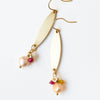 Nest Pretty Things -  Long Golden Brass Earrings With Freshwater Pearls