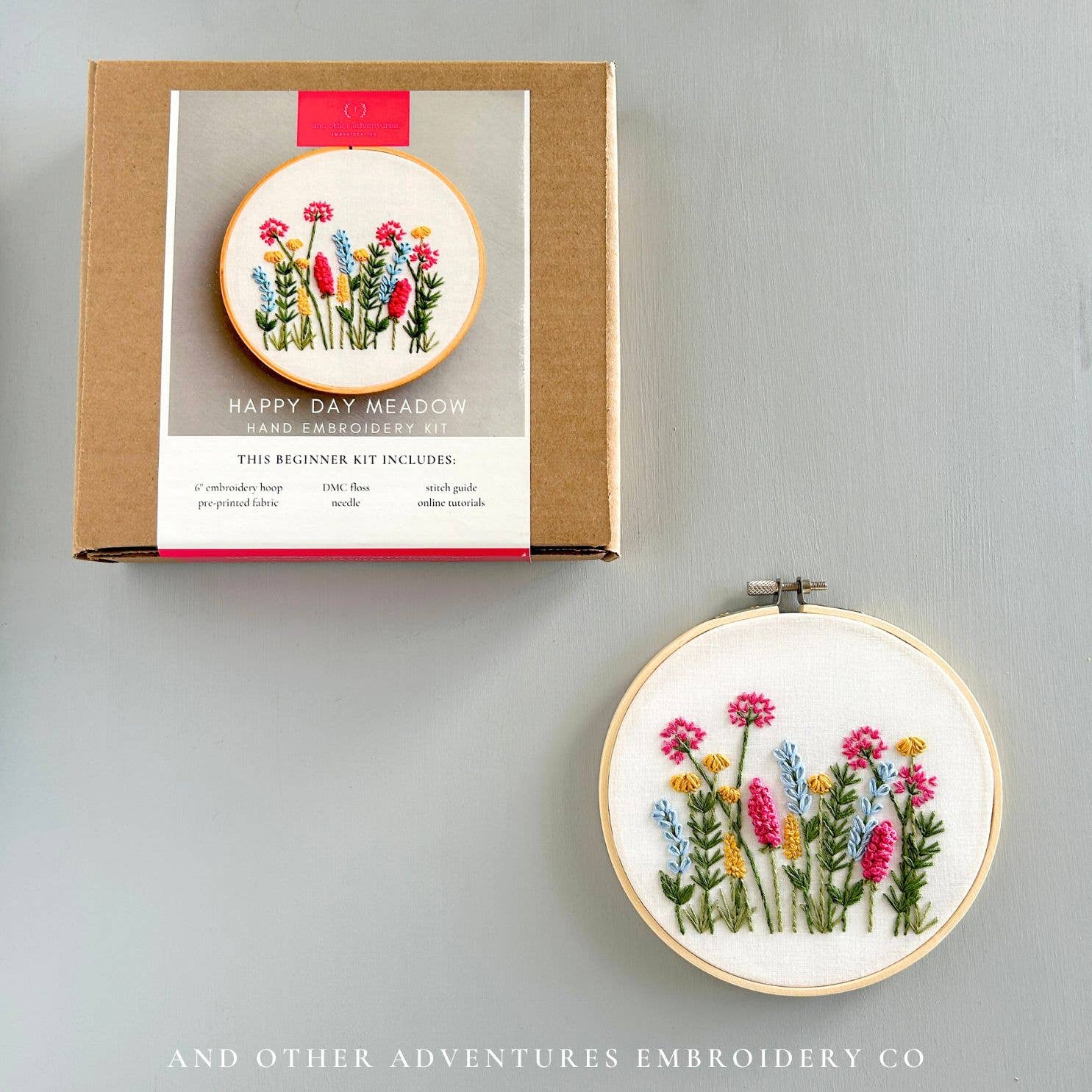 And Other Adventures Embroidery Co - Beginner Embroidery Kit - Meadow in Happy Day