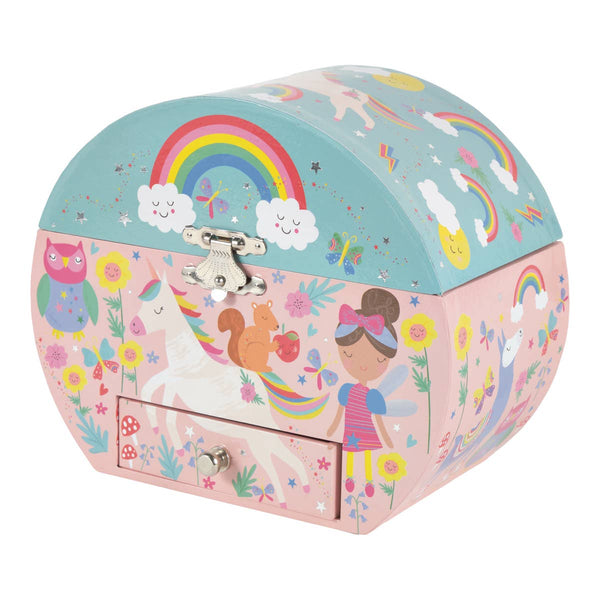 Floss and Rock - Musical Jewellery Box Oval Shape - Rainbow Fairy