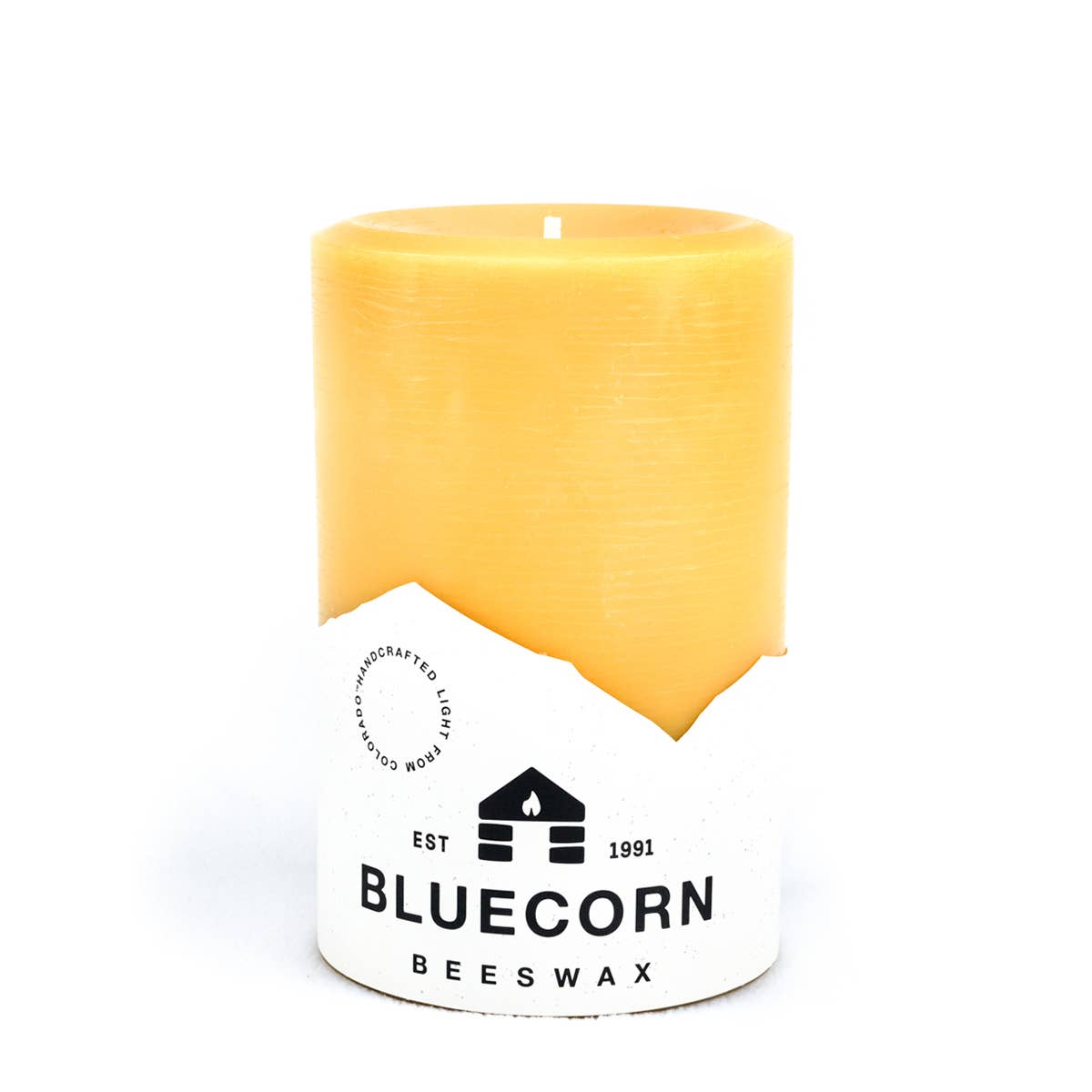 Bluecorn Candles - Beeswax Pillar Candles - 100% Pure, Dripless, 8 Sizes