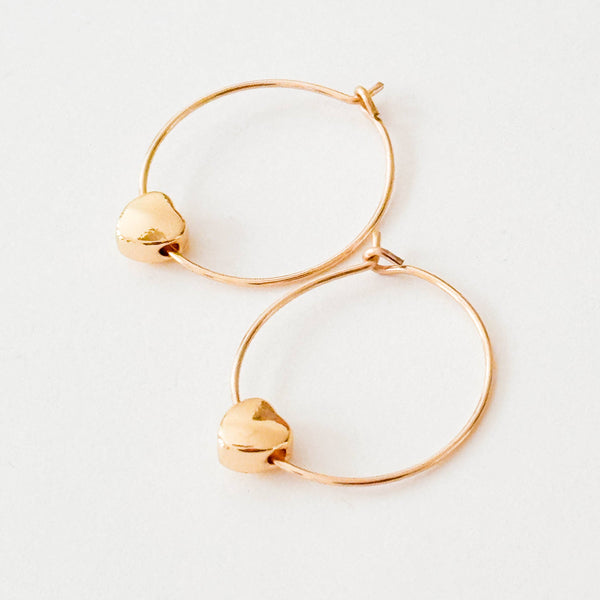 Nest Pretty Things - Mini Heart Gold Filled Hoops