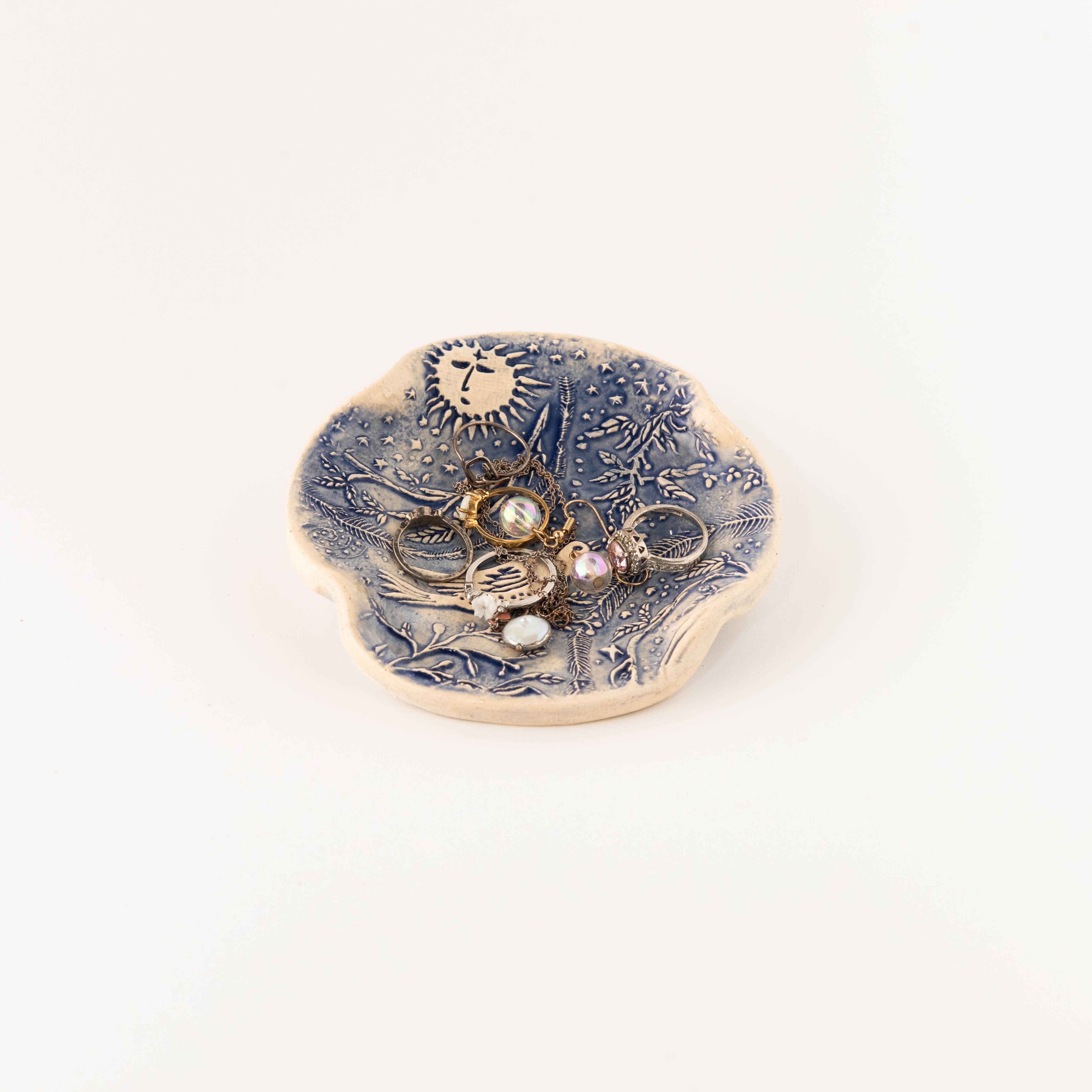 Earthen Relics - Blue Morning Bird Garden Spoon Rest