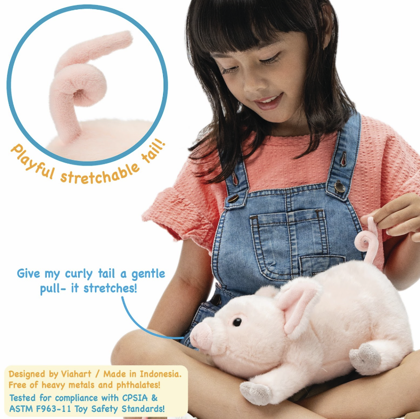 VIAHART Toy Co. - TigerHart Perla The Pig - 10 Inch Stuffed Animal Plush