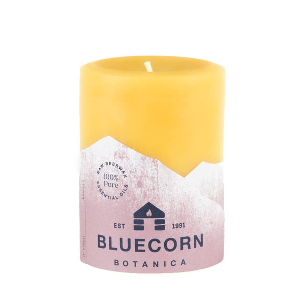 Bluecorn Candles - Scented Beeswax Pillar Candle - Essential Oils, 3x4in