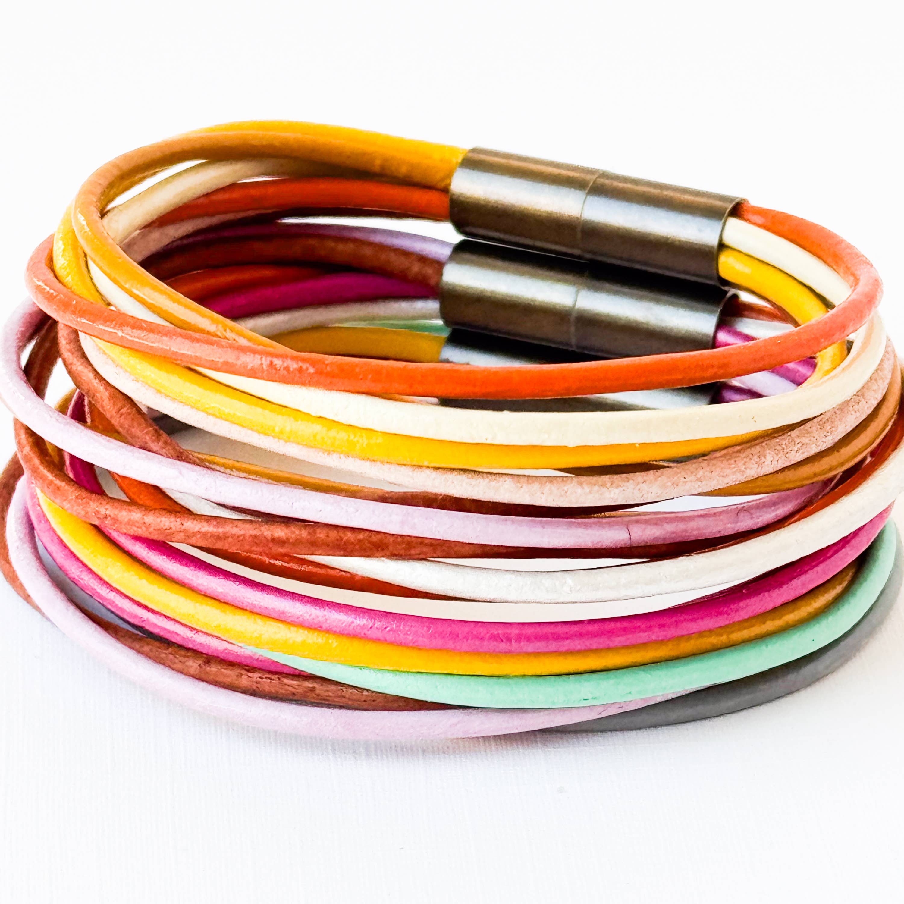 Nest Pretty Things - Colorful Magnetic Leather Cord Bracelet