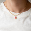 Nest Pretty Things - Gold Paperclip Chain Necklace with Pearls and teeny Flowers