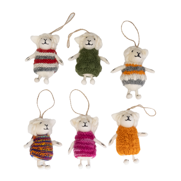 The Winding Road - Ornament - Sheep with Knit Sweater