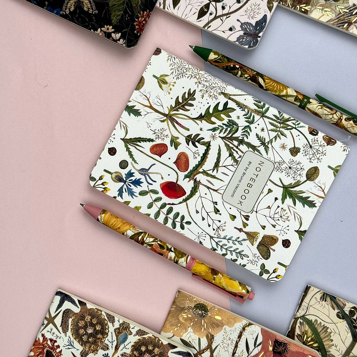 BV by Bruno Visconti - Small Notebook  Greens and Flowers 