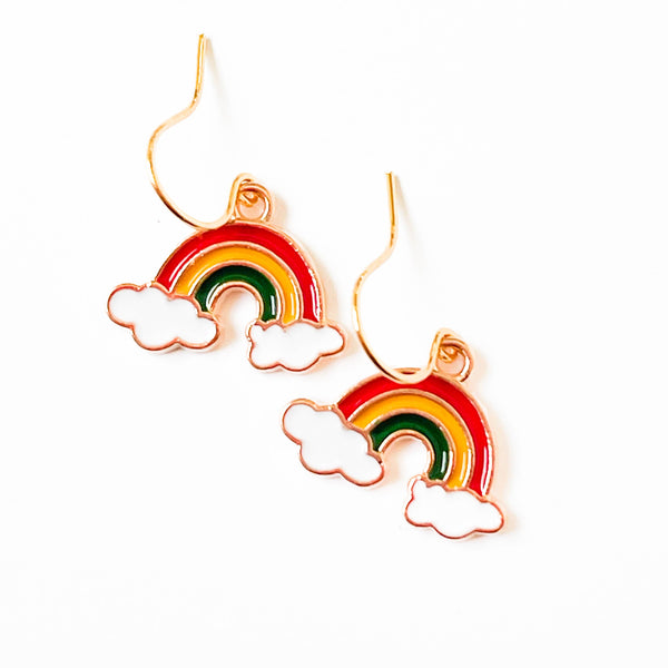 Kids Tiny Cute Charm Earrings and Clip-Ons Stocking stuffers: Pink Elephant / Ear Wire