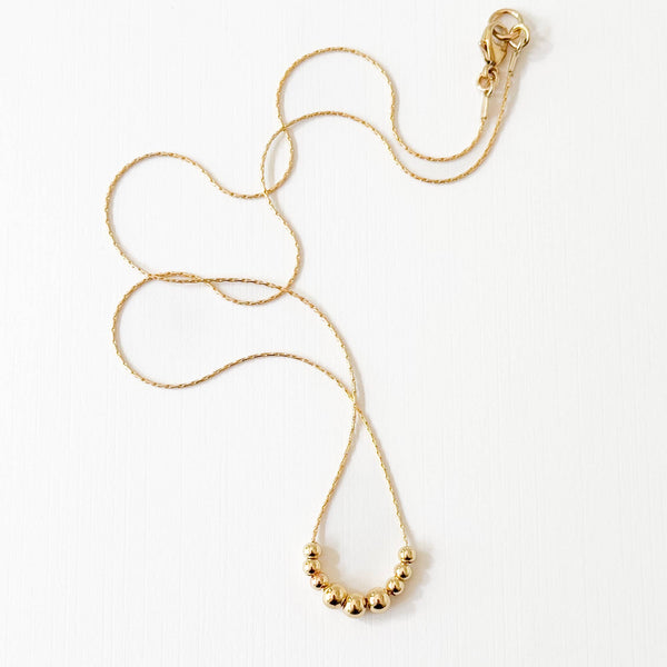Nest Pretty Things - Dainty Gold-Filled Snake Chain Necklace With Tiny GF Beads