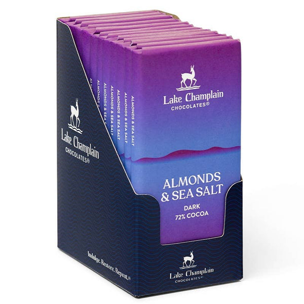 Lake Champlain Chocolates - Dark Almond & Sea Salt Signature Bar, Organic & Fair Trade