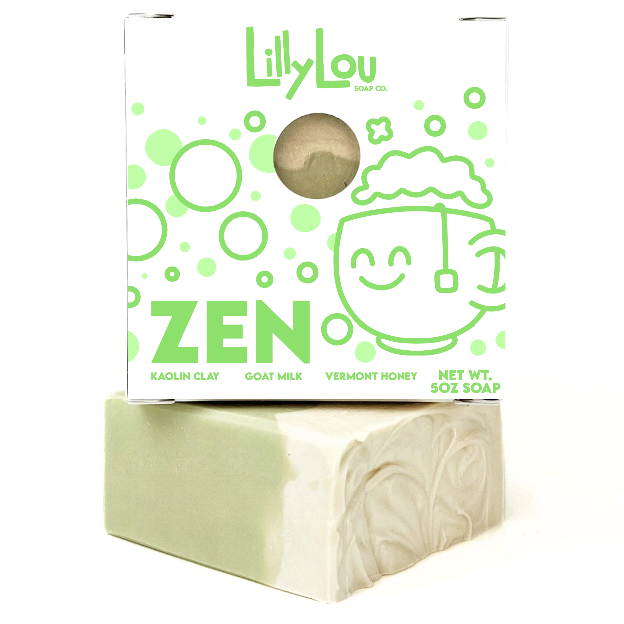 Lilly Lou Soap Co. - Aloe Soap Bar | Zen | Green Tea & Lemongrass | Goat milk