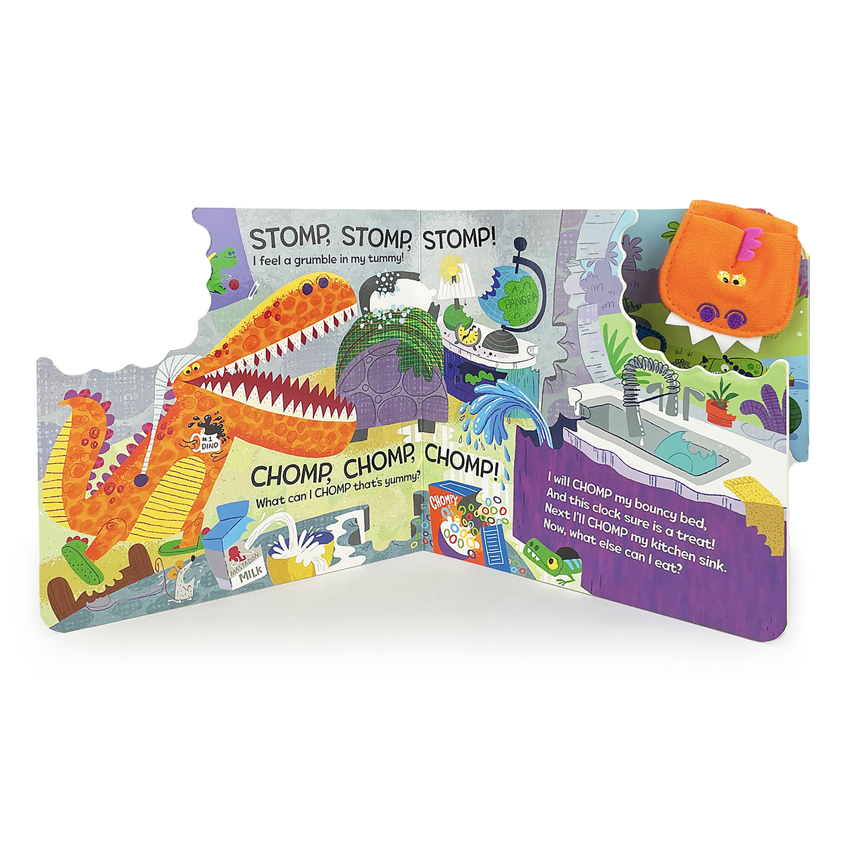 Cottage Door Press - Chomp Chomp Dino Board Book with Puppet