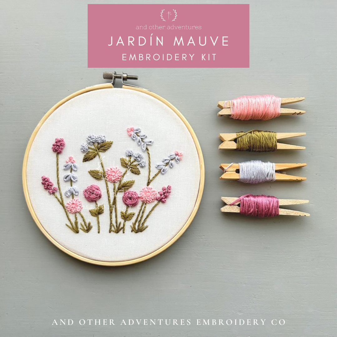 And Other Adventures Embroidery Co - Hand Embroidery Kit  - Jardín in Mauve