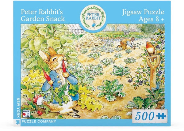 New York Puzzle Company - Peter Rabbit's Garden Snack - 500 Piece Jigsaw Puzzle