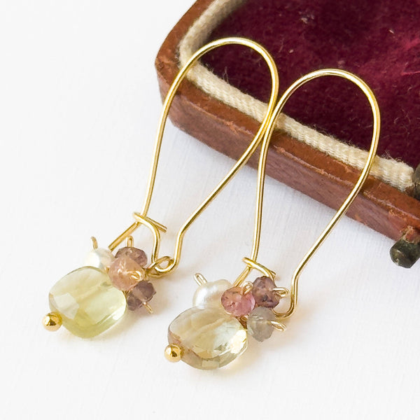 Nest Pretty Things - Handmade Crystal Bead Cluster Earrings
