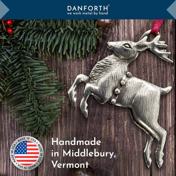 Danforth Pewter | Handcrafted Heirloom Quality Gifts - Reindeer 1989 | Pewter Ornament | Annual Ornament