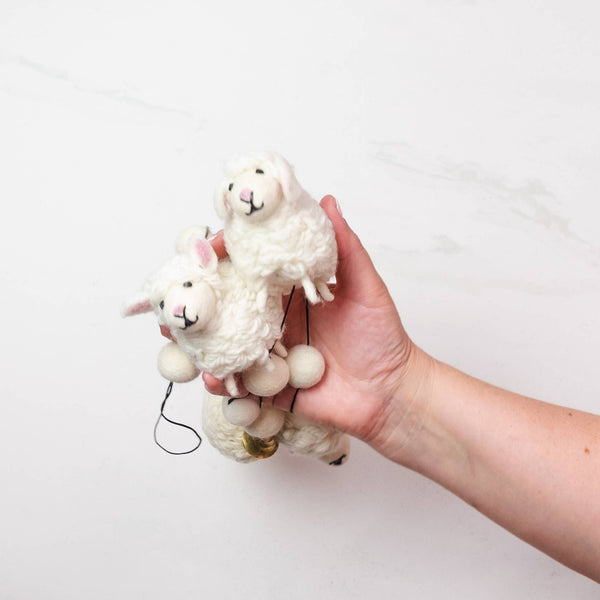 The Winding Road - Garland - Felt White Sheep