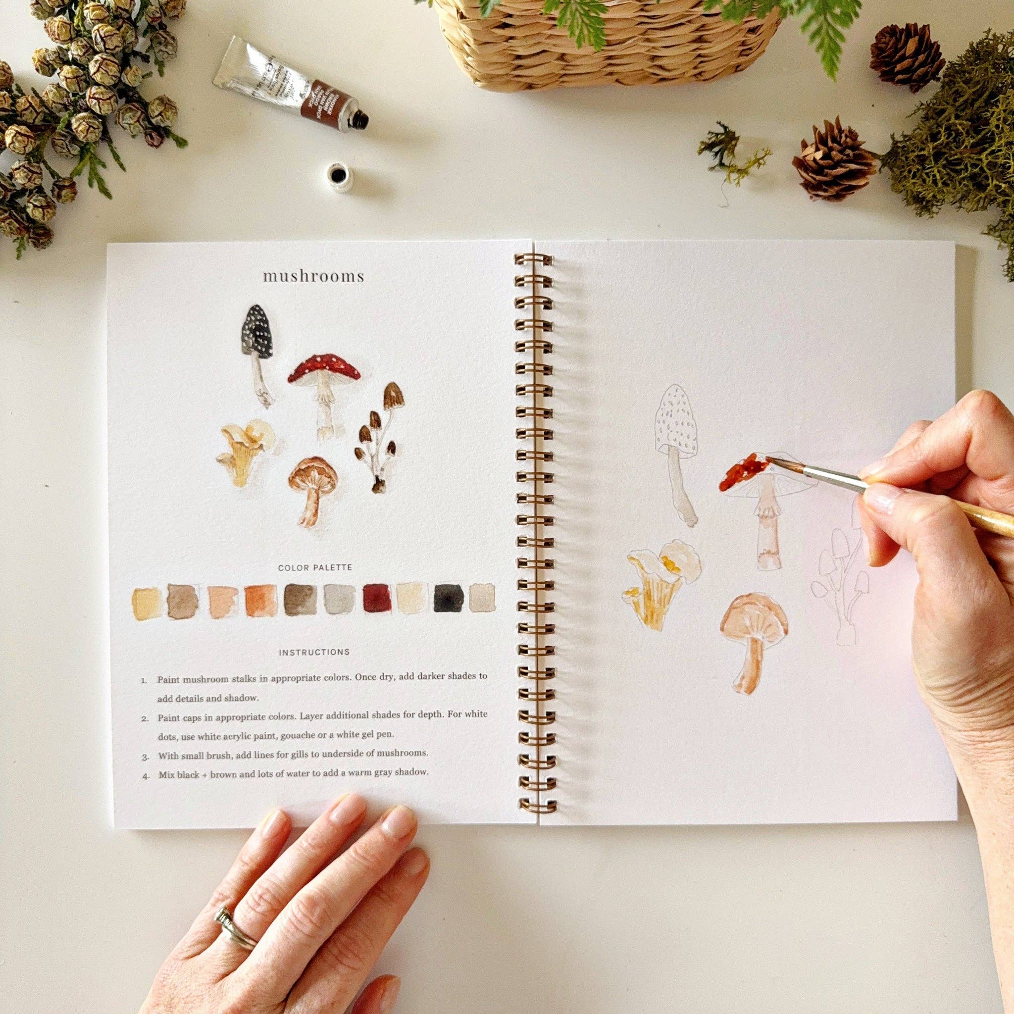 emily lex studio - Woodland watercolor workbook