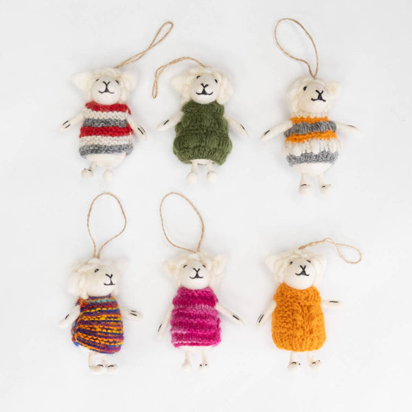 The Winding Road - Ornament - Sheep with Knit Sweater