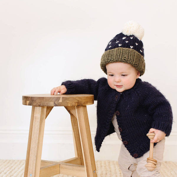 The Blueberry Hill - Classic Cardigan, Navy | Baby Sweater | Kids Clothing