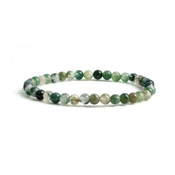 Crystal Bracelet - 4mm Moss Agate