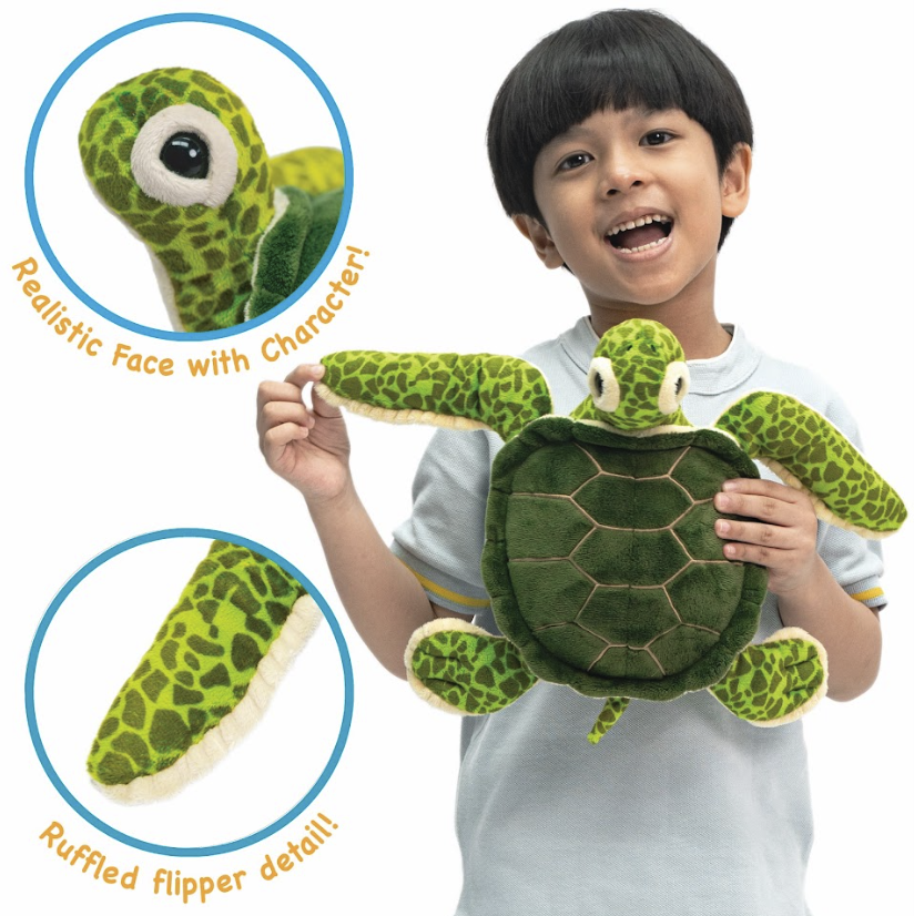 VIAHART Toy Co. - Turquoise The Green Sea Turtle - 15 Inch Stuffed Animal Plush