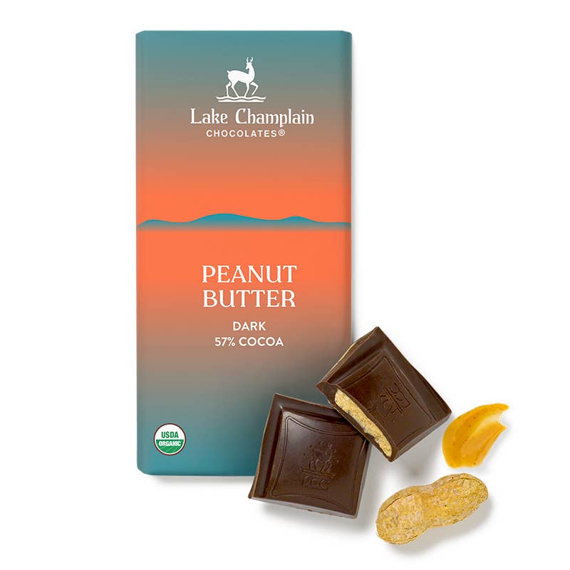 Lake Champlain Chocolates - Dark Peanut Butter Signature Bar, Organic & Fair Trade