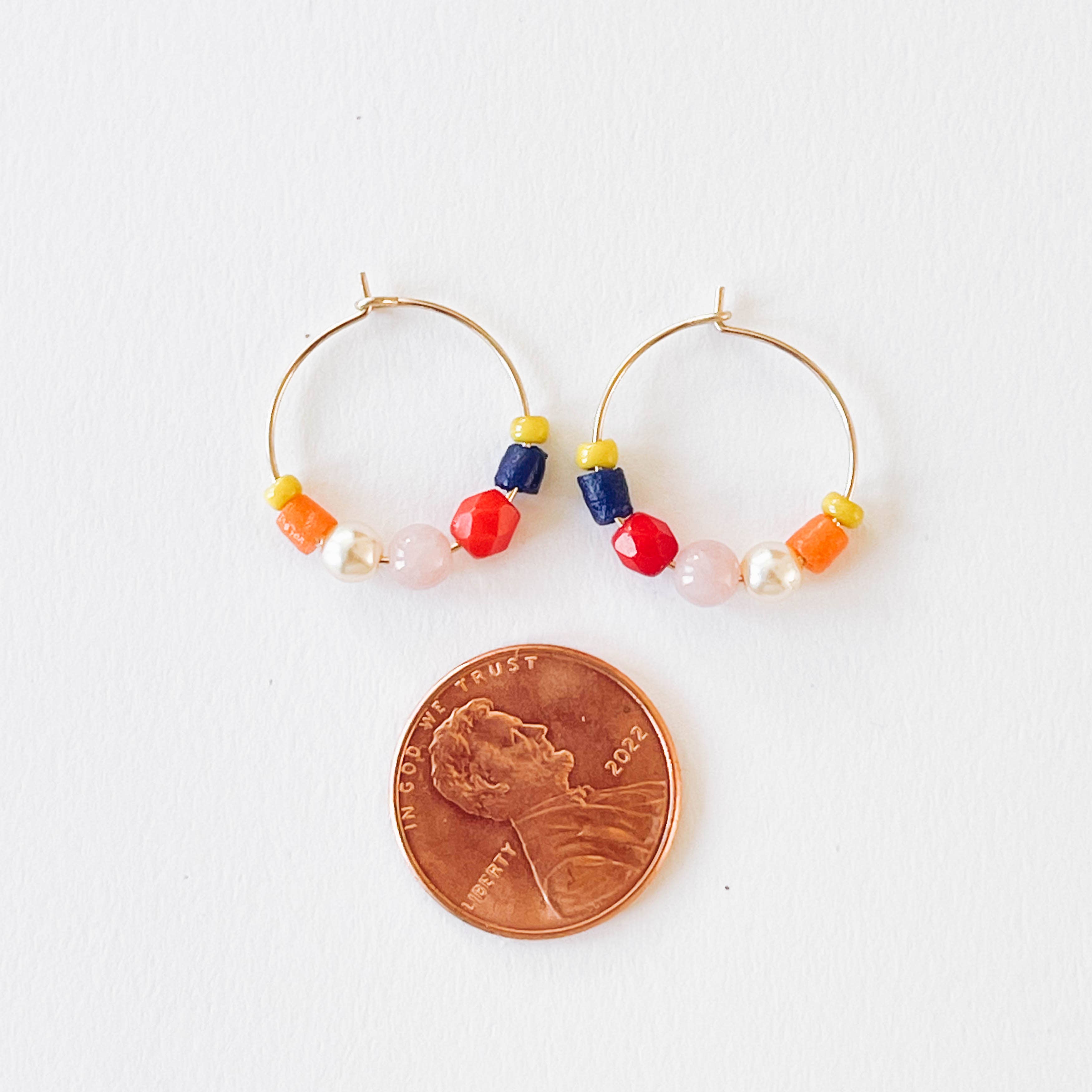 Nest Pretty Things - Small colorful Gold filled hoops