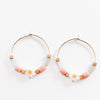 Nest Pretty Things - Gold Filled Hoops with Daisies, Recycled Glas Pink Beads