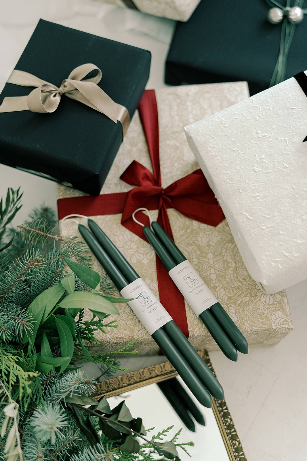 Mo&Co Home - Forest Green | Dipped Beeswax Taper Candles | All Natural