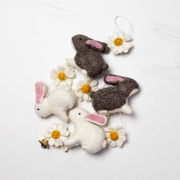 The Winding Road - Felt Bunny Garland - Easter Decor