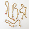 Nest Pretty Things - Gold Paperclip Chain Necklace with Pearls and teeny Flowers