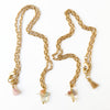 Nest Pretty Things - Gold Paperclip Chain Necklace with Pearls and teeny Flowers