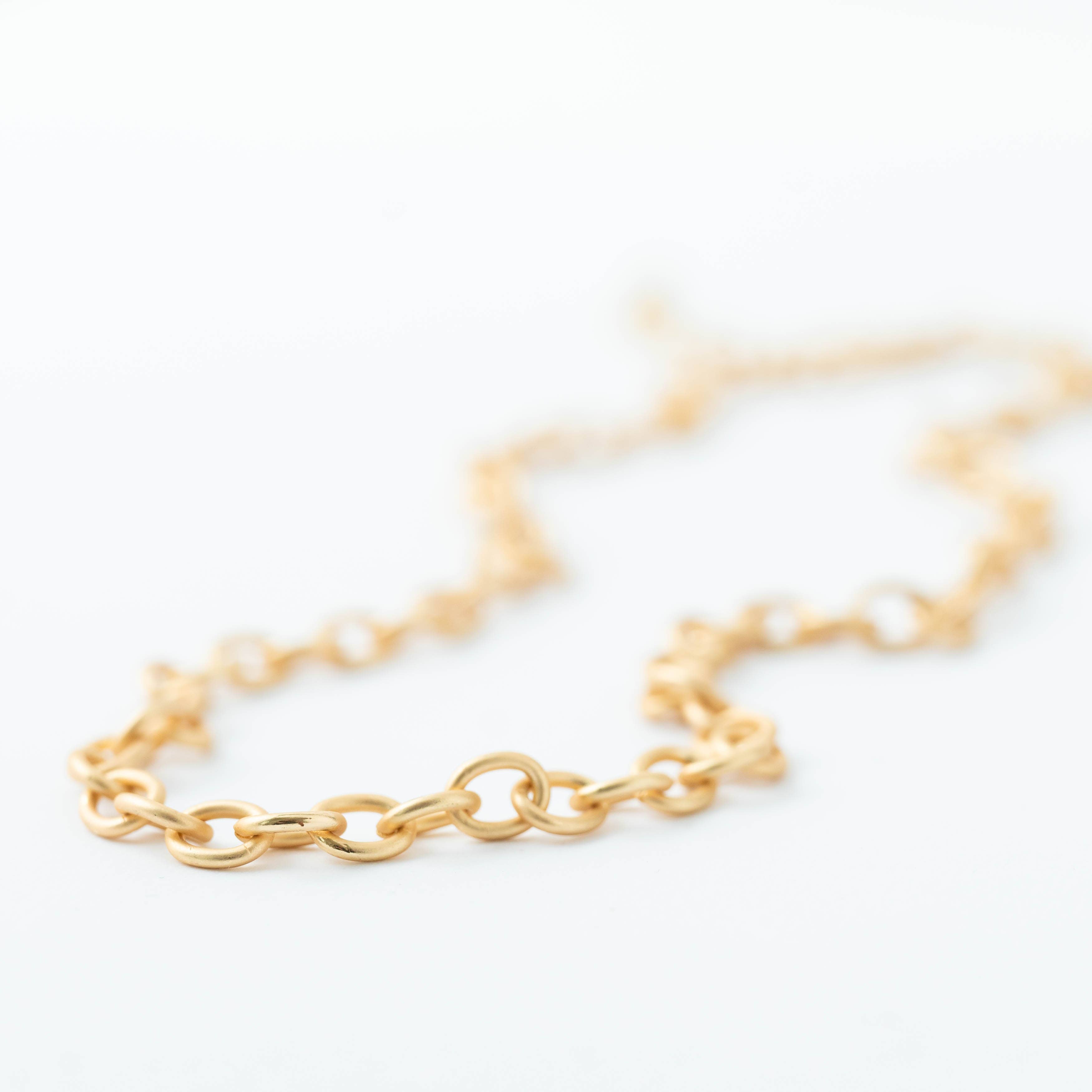 Nest Pretty Things - Chunky Matte Gold Cable Chain Necklace