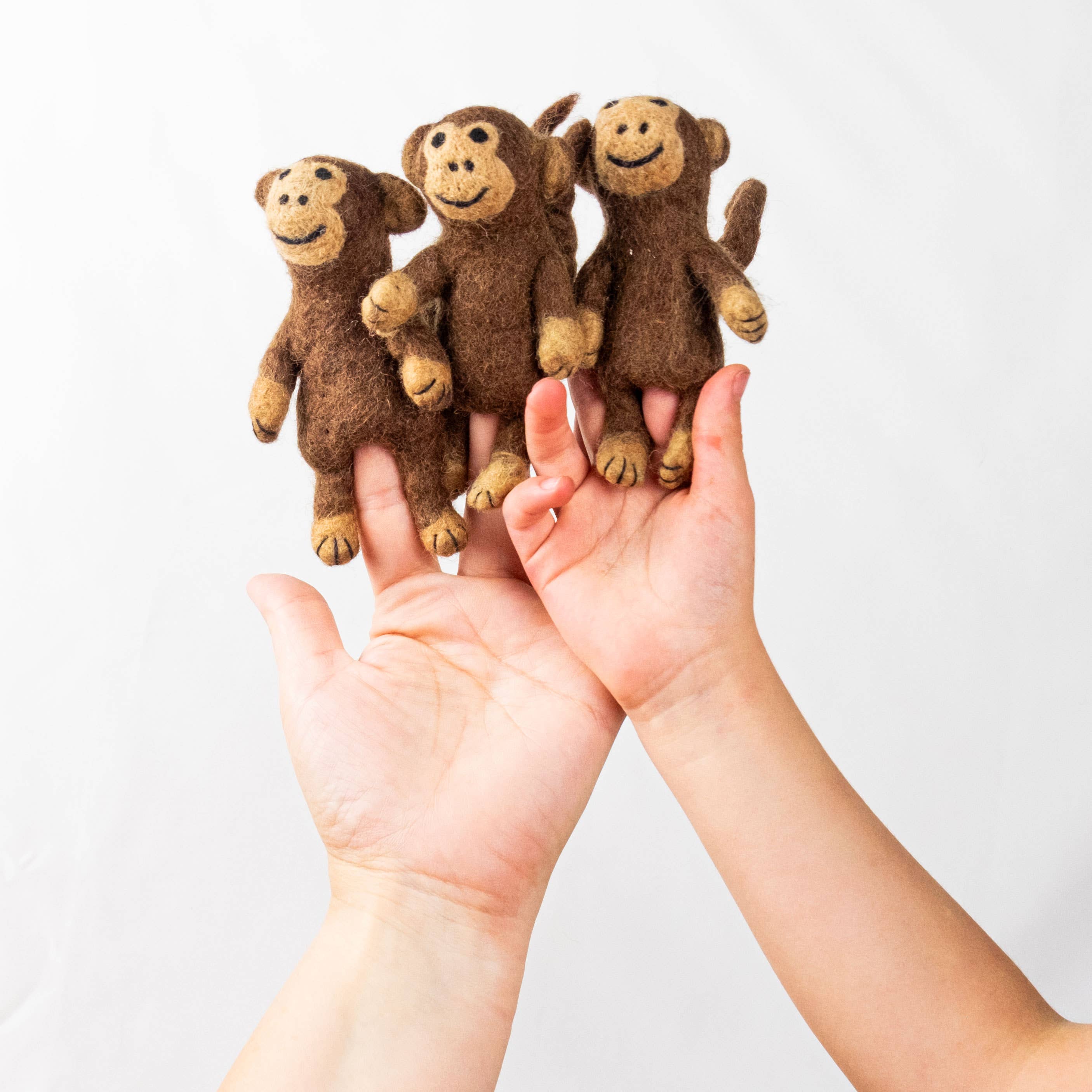 The Winding Road - Felt Finger Puppets - Monkey Set of 6