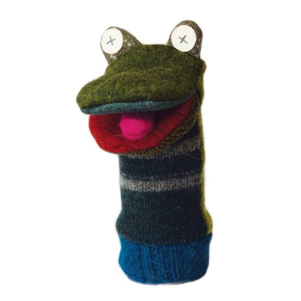Cate and Levi - Frog Wool Puppet, Montessori Kids Toys Birthday Holiday Gift